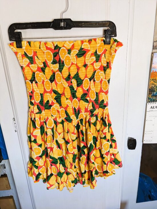 Body Glove Fresh Squeeze Sunrise Strapless Dress/Swim Suit Coverup Sz L - Picture 3 of 8